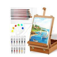 Без бренда «Набор подарочный «Две картинки» 27 предметов: этюдник 35 см из бука, краски акрил 12x12 мл, 2 холста 22x30 на мдф, 10 кистей, мастихин, палитра» в Таганроге в интернет-магазине Без бренда «Набор подарочный «Две картинки» 27 предметов: этюдник 35 см из бука, краски акрил 12x12 мл, 2 холста 22x30 на мдф, 10 кистей, мастихин, палитра» в Таганроге