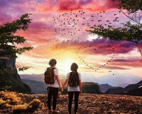 Без бренда «Влюбленные встречают закат на горе» в Таганроге в интернет-магазине  Без бренда «Влюбленные встречают закат на горе» в Таганроге