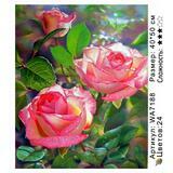 Картина по номерам 40x50 Садовые розы в утренней росе