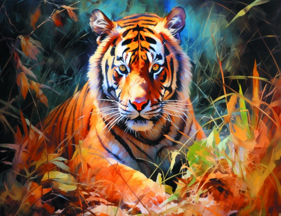 Алмазная мозаика 40x50 Тигр в солнечном свете