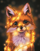 Лисенок с гирляндой на носу