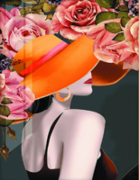 Без бренда «Дама в яркой шляпе и розы» в Таганроге в интернет-магазине  Без бренда «Дама в яркой шляпе и розы» в Таганроге