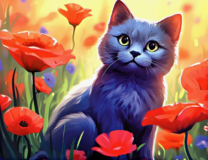 Без бренда «Серый котик и маки» в Таганроге в интернет-магазине  Без бренда «Серый котик и маки» в Таганроге