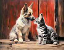 Без бренда «Знакомство котенка и щенка» в Таганроге в интернет-магазине  Без бренда «Знакомство котенка и щенка» в Таганроге