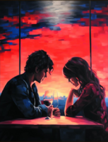 Без бренда «Влюблённая пара в кафе на закате солнца» в Таганроге в интернет-магазине  Без бренда «Влюблённая пара в кафе на закате солнца» в Таганроге