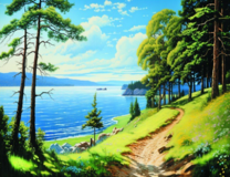 Вид на море с холма