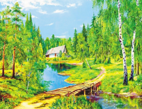 Деревянный мостик через речушку