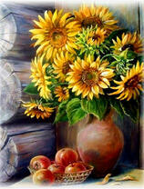 Без бренда «Кувшин с подсолнухами и корзинка с яблоками» в Таганроге